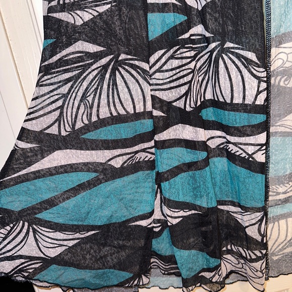 Angel + Premium L Womens Open Front Sheer Cover-up Green Black White - Picture 5 of 6